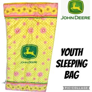 John Deere Youth Sleeping Bag Sunflowers Daisies Girls 2009 Pink Yellow Green